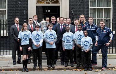 World Cup trophy visits Downing Street